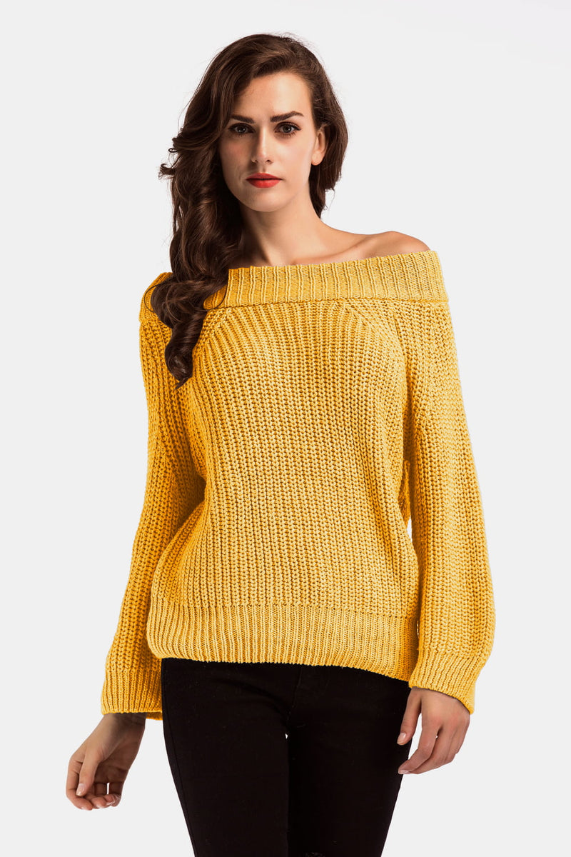 Off Shoulder Long Sleeve Sweater Opal Six