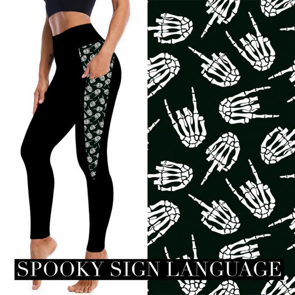 Spooky Sign Language Leggings TWEEN ONLY