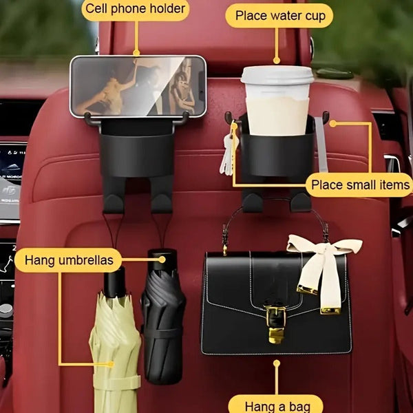 Deluxe Car Hook and Drink holder-2 Pack
