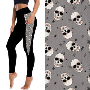 Grey Skulls Leggings