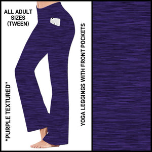 B3YL - Purple Textured Yoga Leggings with Front Pockets - Preorder ETA: Mid-Feb