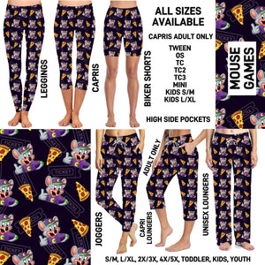 237BT - Mouse Games Biker/Capris/Leggings with High Side Pockets - Preorder ETA: Mid-Feb