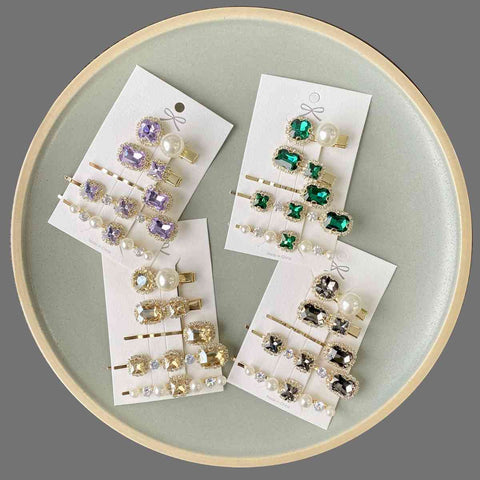 5 PCS/Set Geometric Pearl Hair Clips