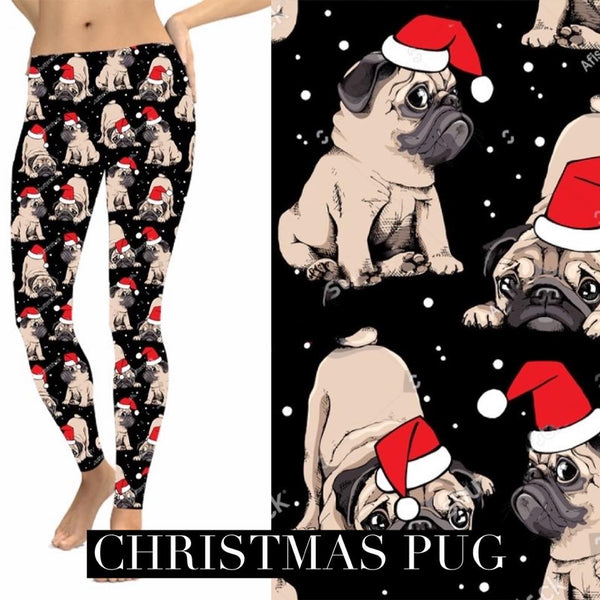 Pug Christmas Leggings NO POCKETS
