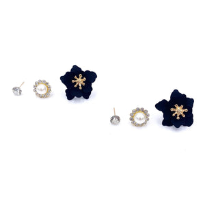 Pearl Flower Earring Set