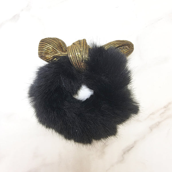 Fuzzy Glitter Scrunchie