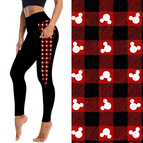 Plaid Mouse Side Leggings