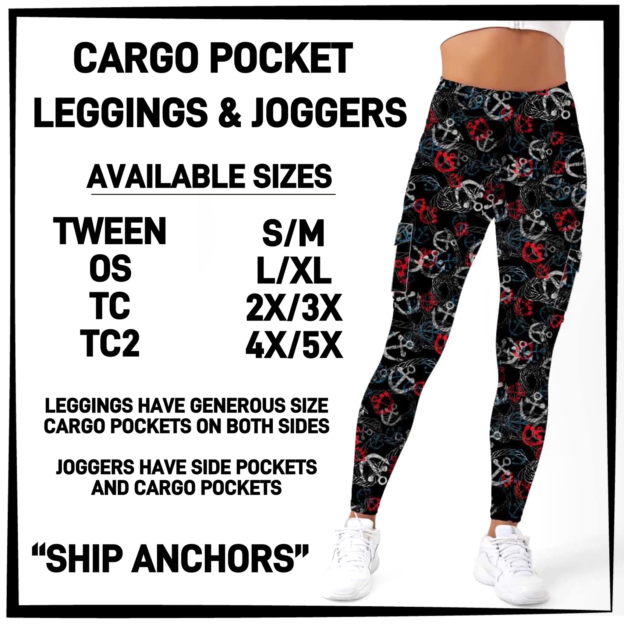 RTS - Ship Anchors Leggings with Cargo Pockets