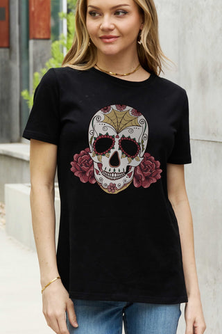 Simply Love Full Size Skull Graphic Cotton Tee