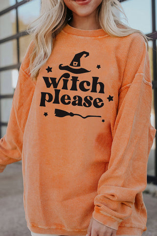 WITCH PLEASE Graphic Dropped Shoulder Sweatshirt