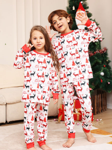 Reindeer Print Top and Pants Set