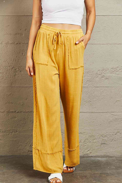 HEYSON Love Me Full Size Mineral Wash Wide Leg Pants