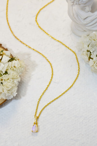 Moonstone Teardrop Pendant Necklace