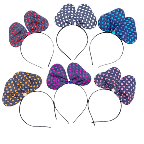 Polka Dot Mouse Bow Headband