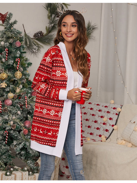 Christmas Open Front Cardigan