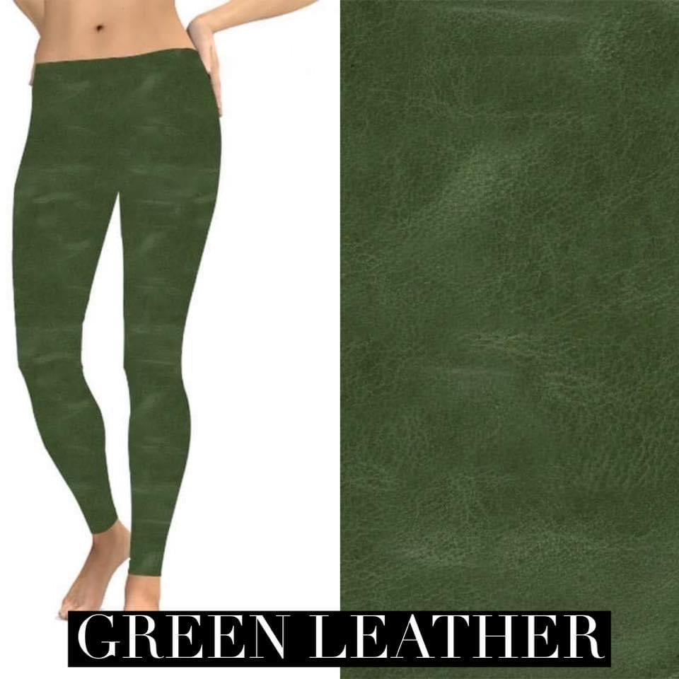Green Leather Leggings
