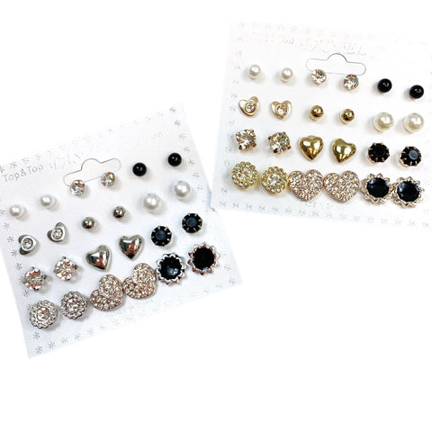 Heart Earrings 12 Stud Pack