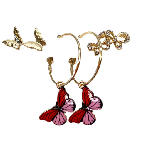 Butterfly Trio Earring Set