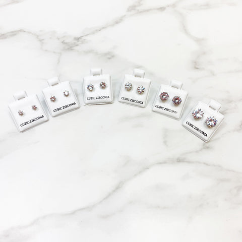 Cubic Zirconia Studs