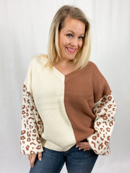 Duo Tone Animal Print Sweater