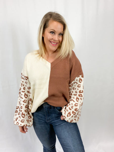 Duo Tone Animal Print Sweater