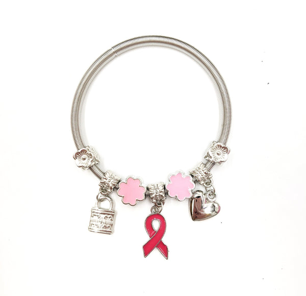 Breast Cancer Awareness Charm Bracelet