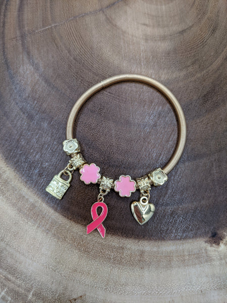 Breast Cancer Awareness Charm Bracelet