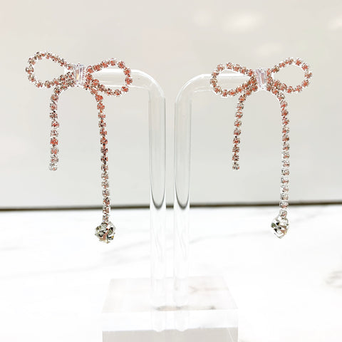 Rhinestone Bow Earrings