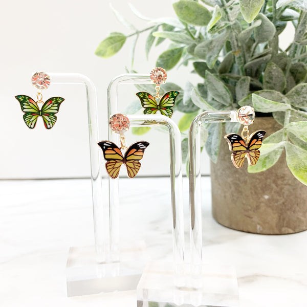Colorful Butterfly 2 Pack Dangle Earrings