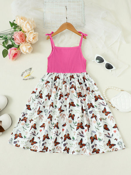 Butterfly Print Bow Detail Dress