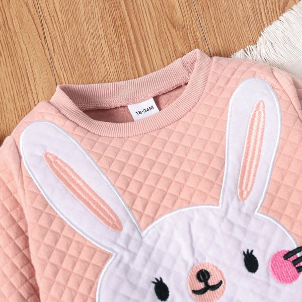 Girls Rabbit Graphic Top and Pants Set