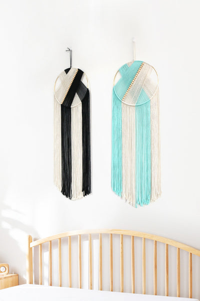 Contrast Macrame Hoop Wall Hanging