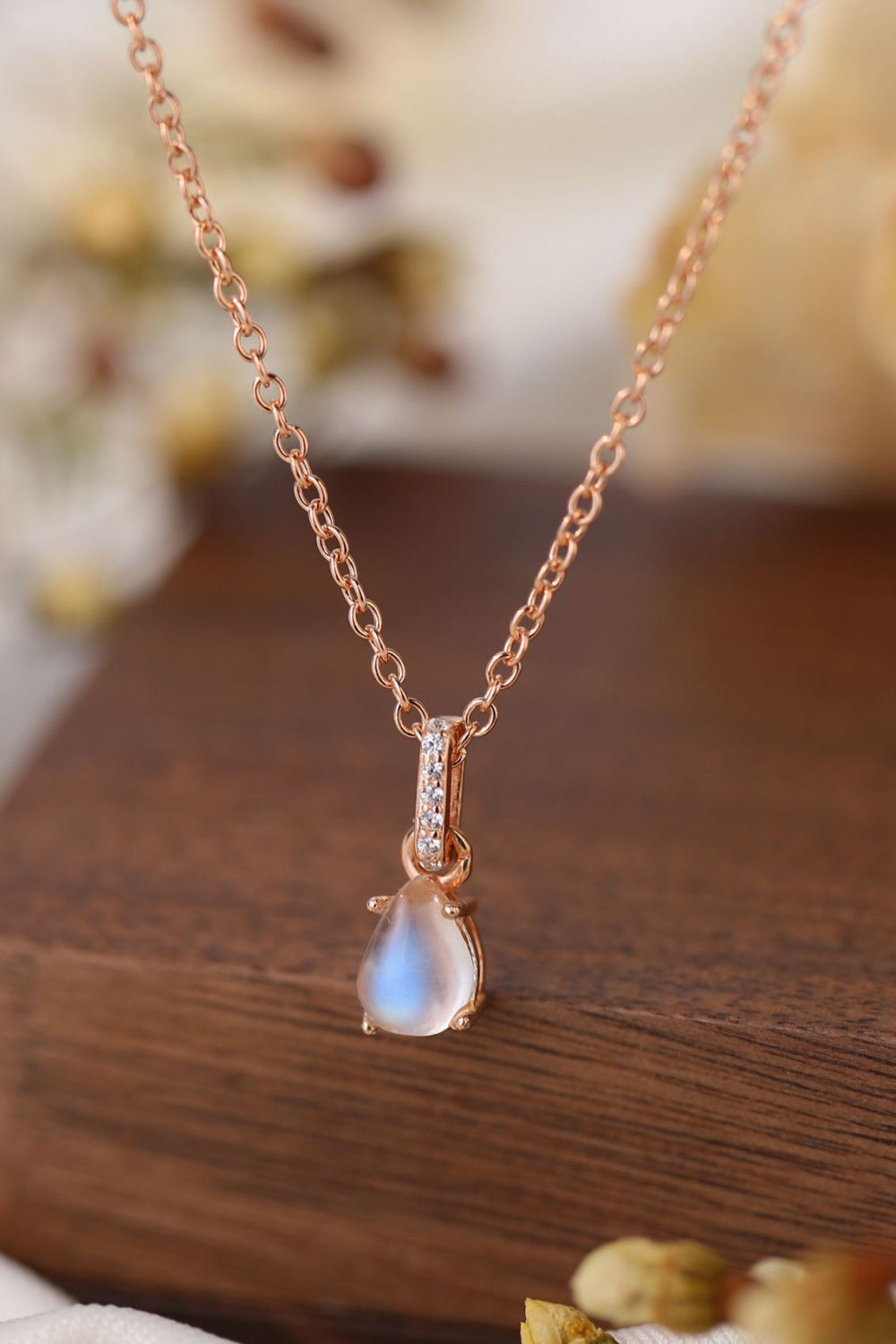 Moonstone Teardrop Pendant Necklace