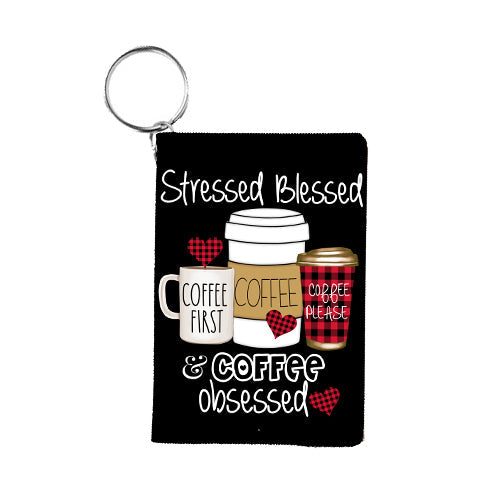 RTS - Coffee Obsessed Card Keychain