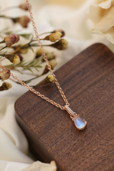 Moonstone Teardrop Pendant Necklace