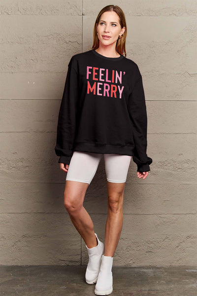 Simply Love Full Size Graphic Round Neck Sweatshirt