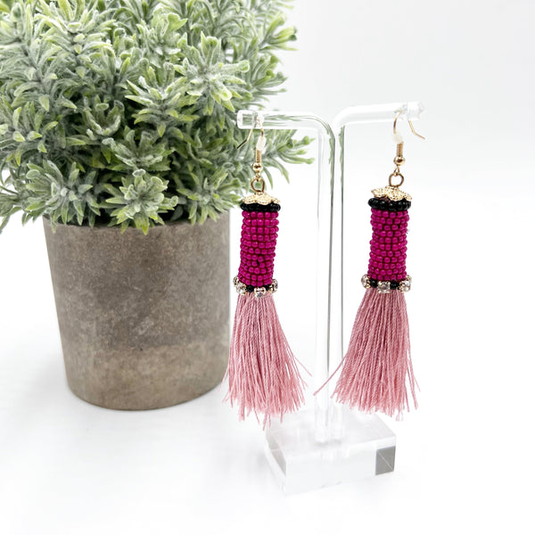 Beaded Tassel Earrings