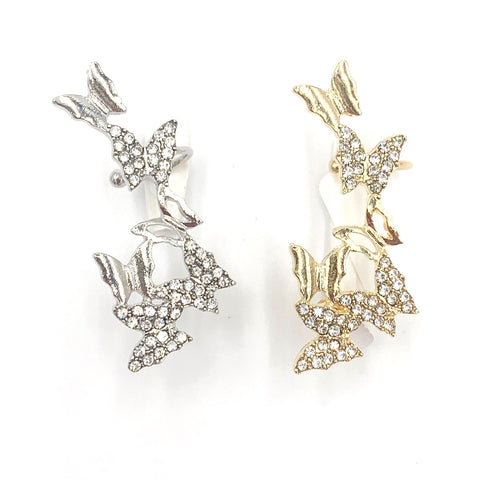 Crystal Butterfly Ear Cuff