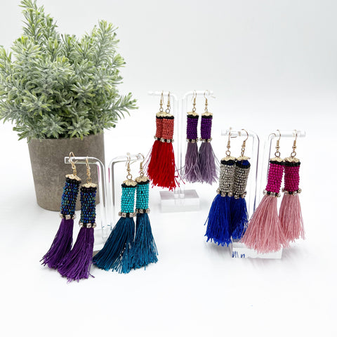 Beaded Tassel Earrings