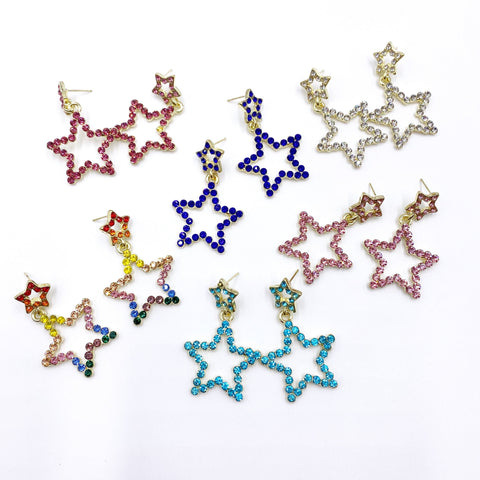 Gem Studded Star Earrings