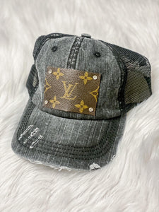 Up-Cycled LV Pony Tale Hat