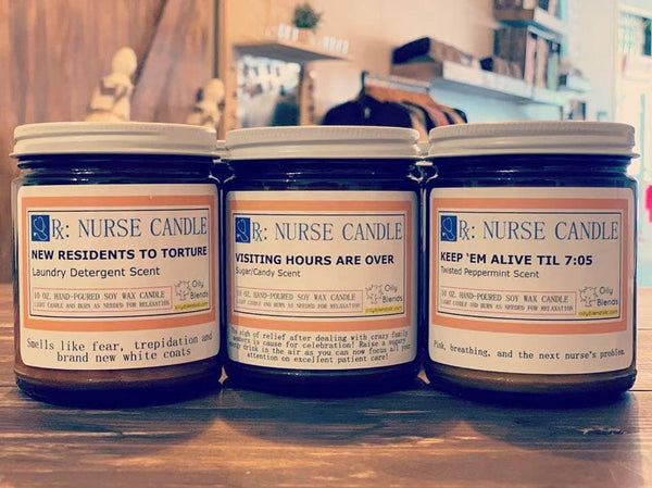 Nurse Candles - 25 Hour Burn Time Soy Wax Candles - Oily BlendsNurse Candles - 25 Hour Burn Time Soy Wax Candles