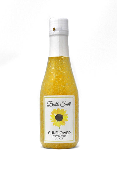 Sunflower Bath Salts, 10 oz bottles - Oily BlendsSunflower Bath Salts, 10 oz bottles